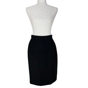Salvatore Ferragamo Women's Black‎ Quiet Luxury Boss Pencil Career Skirt W26